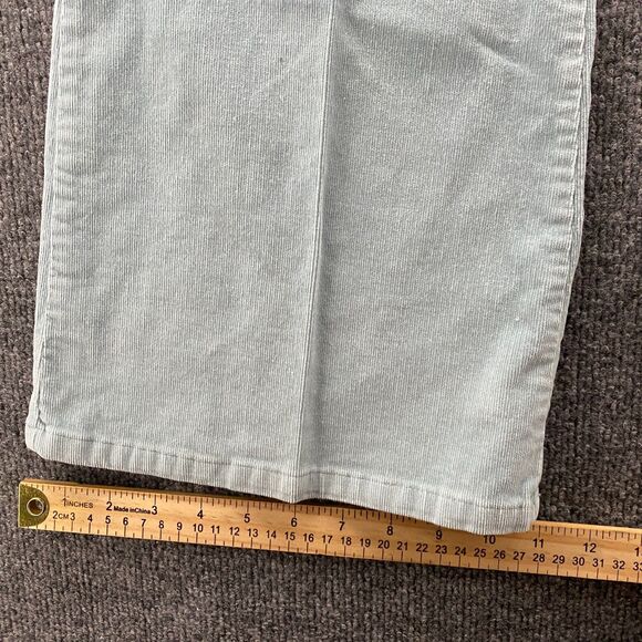 Guess Corduroy Pants Womens 34 Blue Mid Rise Flare Flap Pocket Ladies Hippie 90s - Picture 12 of 12